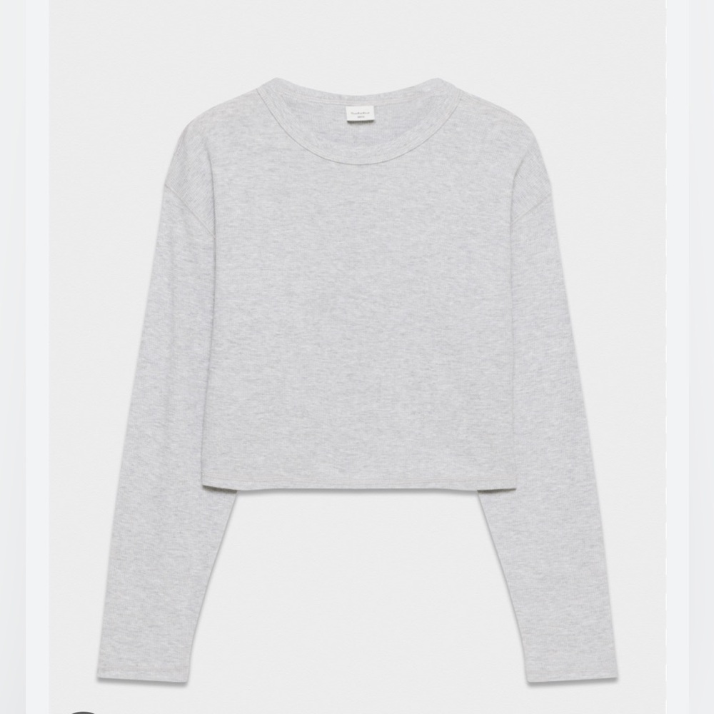 Aritzia SUNDAY BEST Baby Waffle long sleeve - Heather Gray